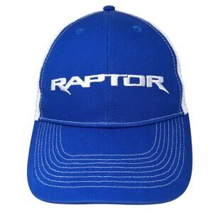 Raptor Snapback Trucker Hat Blue One Size Adjustable Embroidered Mesh Back